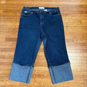 Baby Phat Y2K Jeans 20 Low Rise Cuffed Wide Leg Cat Logo Baggy Denim 2000s